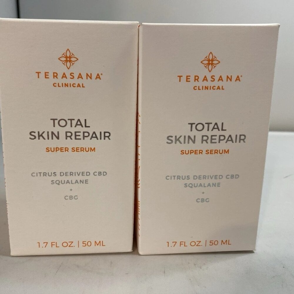 NEW Lot Of 2- 1.7 oz (50mL) Terasana Total Skin Repair Super Serum, Non-Toxic